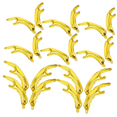 Beaupretty 20 Stück Goldene Hirschgeweih Folienballons Aluminium-dekoration Schnelle Montage Festliche Weihnachts Geburtstagsparty Deko für Fotos und Themenfeiern von Beaupretty