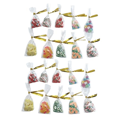 Beaupretty 20 Stück Puppenhaus Dekoration Candy Model Lebensmittel Requisit Verpackte Fruchtdeko für Kreative Szenengestaltung von Beaupretty