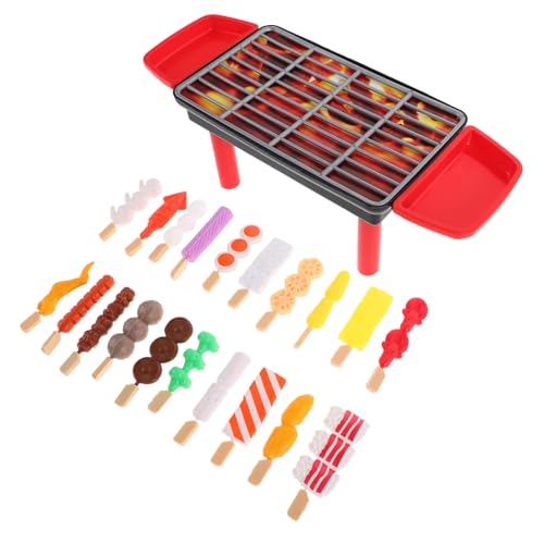 Beaupretty 20 Stück Teiliges BBQ Grill Set für Realistisches Grillspiel mit Vielfältigem Spielzubehör Interaktives Outdoor und Indoor Küchenspielzeug Nachahmungsspiel für Jungen und Mädchen von Beaupretty