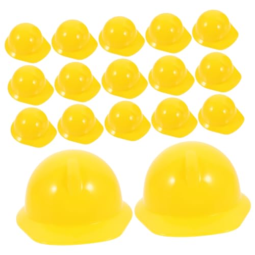 Beaupretty 20 Stück Teiliges Bauarbeiterhelm aus Robustem Kunststoff Dekorative Sicherheitshelme für Puppen Haustiere und Partydeko Gelbe Miniaturhelme für Baustellen und DIY Zubehör von Beaupretty