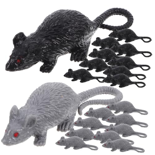 Beaupretty 20 Stück Teiliges Gefälschte Ratten Realistische Halloween Deko für Streiche und Schaurige Dekorationen Kunststoffbasierte Mäuse Modelle für Partys und Schaurige Anlässe von Beaupretty