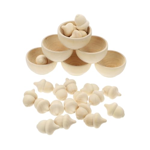 Beaupretty 20 Stück Teiliges Holz Eichel Set zum Zählen und Sortieren für Naturbelassenes Bastelset mit Flachen Holzschalen Leichtes DIY Lernspielzeug für Kreative Handarbeit und Beaupretty 20 Stück Teiliges Holz Eichel Set zum Zählen und Sortieren für Naturbelassenes Bastelset mit Flachen Holzschalen Leichtes DIY Lernspielzeug für Kreative Handarbeit und von Beaupretty