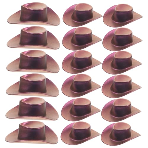 Beaupretty 20 Stück Teiliges Mini Cowboyhut Dekorative Kleine Hüte für DIY Bastelprojekte Partydekoration Miniatur Puppenzubehör Farbverlauf Gold Rot von Beaupretty
