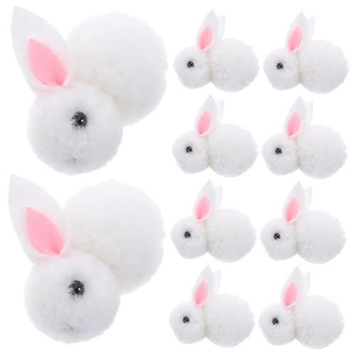 Beaupretty 20 Stück Teiliges Mini Plüschhasen Modellierung DIY Haarreifen Accessoires Weiß Handgefertigte Dekorative Kaninchen für Basteln und Wohnkultur von Beaupretty