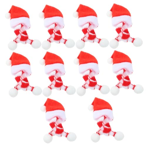 Beaupretty 20 Stück Teiliges Mini Strick Weihnachtsmützen und Schals Weihnachtliche Puppendeko Handgefertigte Xmas Ornamente für Kinderbasteln Familienfeiern und Kreative Weihnachtsdekoration von Beaupretty