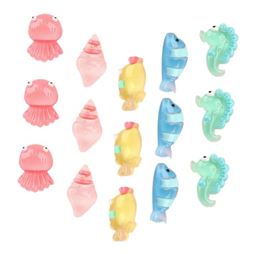 Beaupretty 20 Stück Teiliges Miniatur Leuchtender Meerestiere aus Harz Bunte Kleine Tierfiguren Dekorative Aquarium Ornamente für Basteln Garten und Wohnraumdekoration von Beaupretty