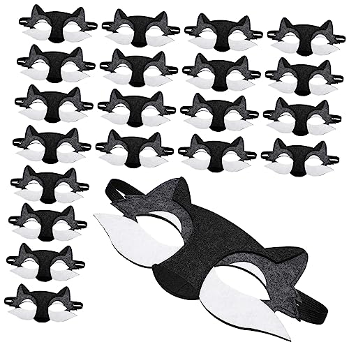 Beaupretty 20 Stück Teiliges Wolf Halbgesichtsmaske aus Leichtem Filz Elastischem Band Realistische Tier Cosplay Masken für Halloween Kostümparty Geeignet für Jungen und Mädchen von Beaupretty