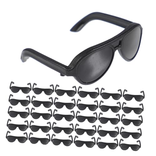 Beaupretty 200 Stück Mini Sonnenbrillen für Puppen Schwarze Kleine Kunststoffbrillen als DIY Puppenzubehör für Puppenhaus Basteln Kostüm und Verkleidungsspielzeug von Beaupretty