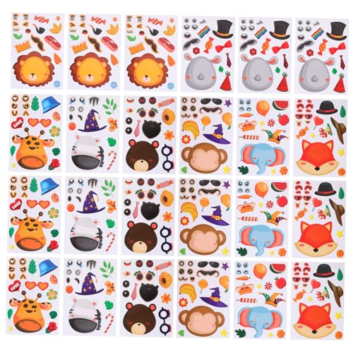 Beaupretty 24 Blatt Teiliges DIY Tierpuzzle Aufkleber Belohnungssticker Schulaufgaben Motivationssticker für Geschenkverpackung Umschlag Scrapbooking und Bastelprojekte von Beaupretty