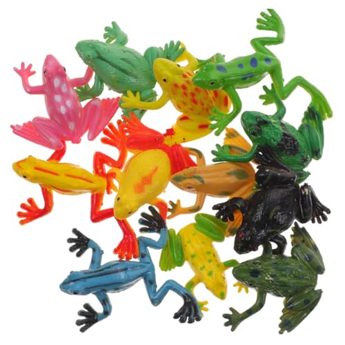 Beaupretty 24 Stück Teiliges Froschspielzeug Kleine Froschfiguren aus Robustem Material Realistische Froschmodelle als Dekoration und Lernspielzeug für von Beaupretty