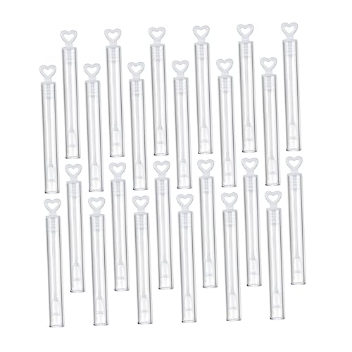 Beaupretty 24 Stück Teiliges Leere Herz Seifenblasenstäbe aus Kunststoff Nachfüllbare Mini Bubble Wands für Hochzeit Party und Familienfeier Einfache und Wiederverwendung von Beaupretty