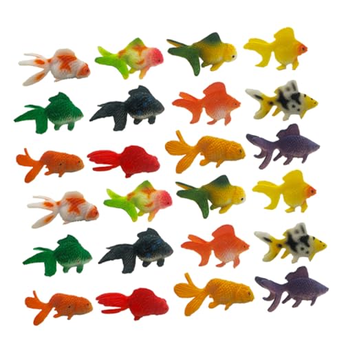 Beaupretty 24 Stück Teiliges Miniatur Goldfisch Modelle PVC Realistische Kleine Fischfiguren für Aquarium Teich Dekorationen Lebensechte Sammlerfiguren von Beaupretty