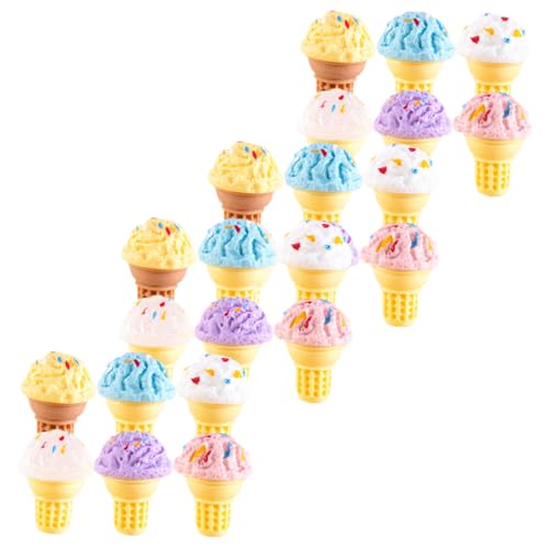 Beaupretty 24 Stück Teiliges Miniatureiscreme Modell aus Resin Lebensechte Miniatur Eisdesserts Bunte Mini Food Props Dekorative Puppenhaus Accessoires für DIY Miniaturszene von Beaupretty