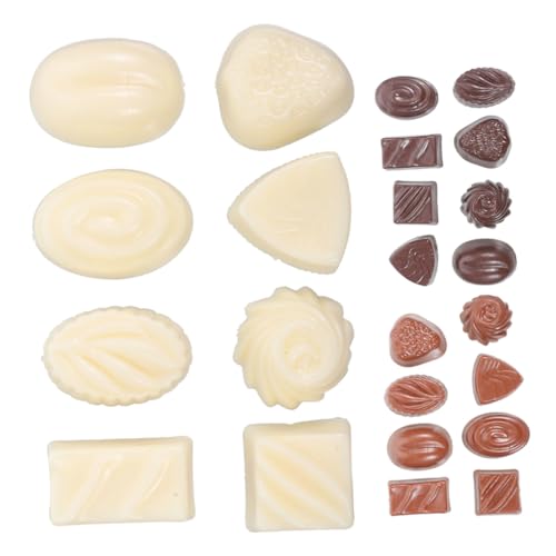Beaupretty 24 Stück Teiliges PVC Schokoladenmodell Realistische Künstliche Dessertdekoration Auffällige Simulation für DIY Projekte für Kleinkinder Vielseitig Einsetzbar für Schaufenster und von Beaupretty