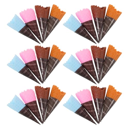 Beaupretty 24 Stück Teiliges Realistischer Kompakter Künstlicher Vielseitige Mini-Eiscreme-attrappen für Party Fotografie Ladendekor Spielspaß von Beaupretty
