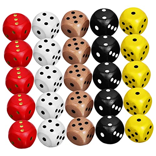 Beaupretty 25 Stück Bunte Holzspielwürfel Seitige Partywürfel für Tischspiele Brettspiele und Feierlichkeiten Leicht und Tragbar für Familien und Freunde Beaupretty 25 Stück Bunte Holzspielwürfel Seitige Partywürfel für Tischspiele Brettspiele und Feierlichkeiten Leicht und Tragbar für Familien und Freunde von Beaupretty