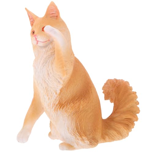 Beaupretty 255G Künstliche Katze Figur Niedliches Katzenmodell aus Kunststoff für Garten Wohnzimmer und Klassenzimmer Realistische Deko für Katzenliebhaber und Lernspielzeug von Beaupretty