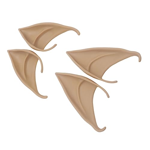 Beaupretty 2Paare Elfenohren Cosplay Zubehör Halloween Kostüme Maskerade Accessoires für Frauen Verkleidung für Kostümparty und Festival Natürliche Hautfarbe von Beaupretty