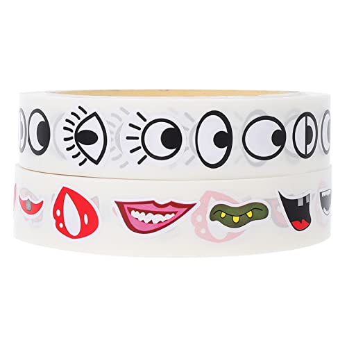 Beaupretty 2Rollen Selbstklebende Cartoon Augen und Mund Aufkleber für DIY Kunsthandwerk Etiketten für Kreative Projekte für Bastelarbeiten und Festliche von Beaupretty