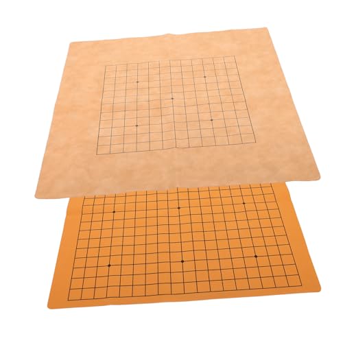 Beaupretty 2Stücke Faltbare Schachbrett Zubehör Doppelseitiges PU Schachbrett für Schach Go Robuste Langlebige Spielunterlage für Unterwegs Zufällige Farben von Beaupretty