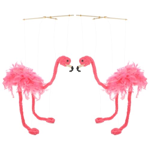 Beaupretty 2Stücke Flamingo Marionette Fluffy Plüschpuppe für Rollenspiele Theater und Kreative Aufführungen Hochwertige Zugschnur Puppe für Dekoration von Beaupretty