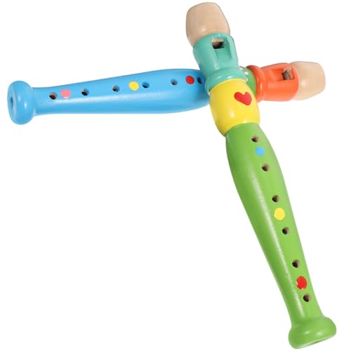 Beaupretty 2Stücke Holz Piccolo Flöten Musikinstrumente für Lernspielzeug Musikalischen Fähigkeiten Farbenfrohes Design Geeignet für Jungen und Mädchen von Beaupretty