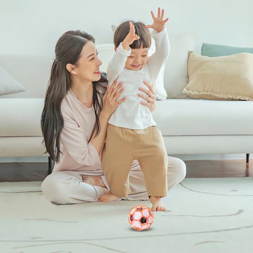 Beaupretty 2Stücke Leuchtender Fußball Spielzeugball für Musik und Lichter Fördert Rhythmus und Koordination Batteriefrei Zufällige Farben von Beaupretty