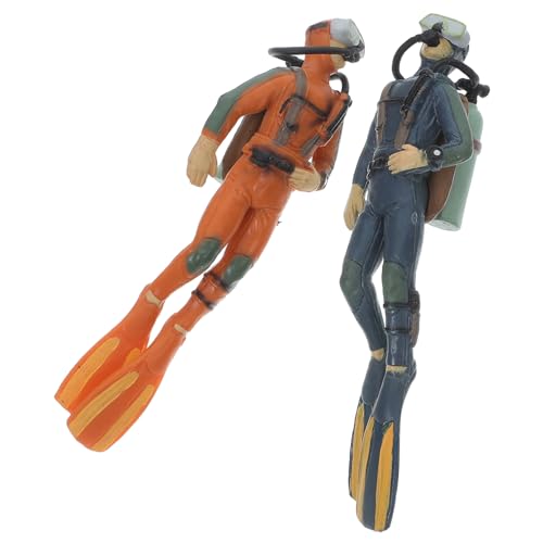 Beaupretty 2Stücke Miniatur Taucher Figur Realistische Taucher Dekoration für Aquarium und Landschaft Robustes Kunsthandwerk für Kreative Unterwasser Gestaltung von Beaupretty