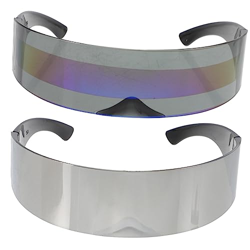 Beaupretty 2Stücke Sonnenbrillen Neuartige Plastikgläser für Partys Futuristischer Look Technologie Brille für Festivals Besondere Anlässe von Beaupretty