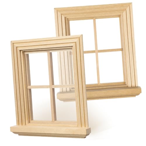 Beaupretty 2Stücke Zierliche Fensterrahmen für DIY Puppenhausdekoration und Miniaturlandschaften von Beaupretty