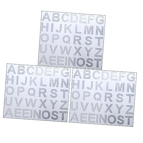 Beaupretty 3 Blätter Buchstaben Aufkleber Glitzer Strass Buchstaben für DIY Dekoration Aufbügeln und Kleben Kleidung Taschen und Kostüme für Gestaltung von Beaupretty
