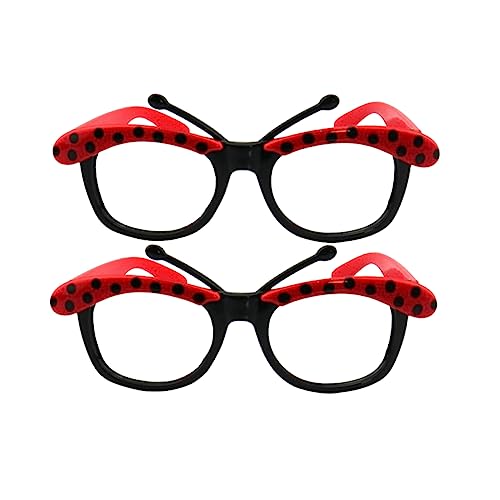 Beaupretty 3 Paare Halloween-brille Kostüm Marienkäfer-kostüm Leichte Brille Damen Lustige Festivalbrille Rot von Beaupretty