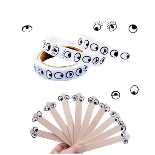 Beaupretty 3 Rollen Selbstklebende Aufkleber Augen Nase Mund Muster Sticker für DIY Schwarzweiß und Farbig Kreative Gesichtsausdruck Aufkleber von Beaupretty