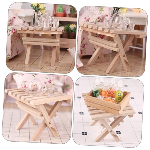 Beaupretty 3 STÜCKE Miniatur Klapptisch Umweltfreundlich Miniaturmöbel Modell Outdoor Puppenhaus Dekoration DIY Landschaft Handwerk Zubehör von Beaupretty