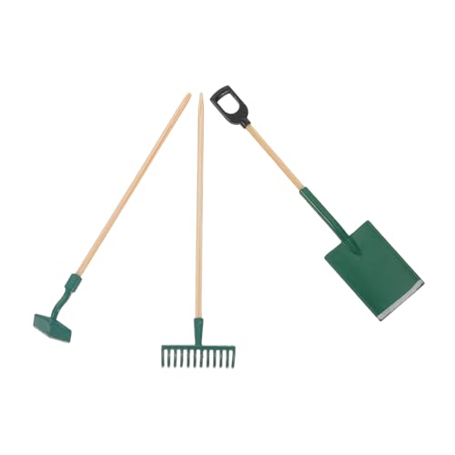 Beaupretty 3 Sätze Maßstab Miniatur Gartengeräte für Puppenhaus Dekoration Schaufel Rechen und Hacke für Realistische Garten Szenarien von Beaupretty