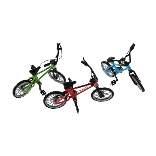 Beaupretty 3 Sätze Mini Finger Bike Modell Teiliges für Tragbar und Leicht Desktop und Lernspielzeug Rot Blau und Grün von Beaupretty