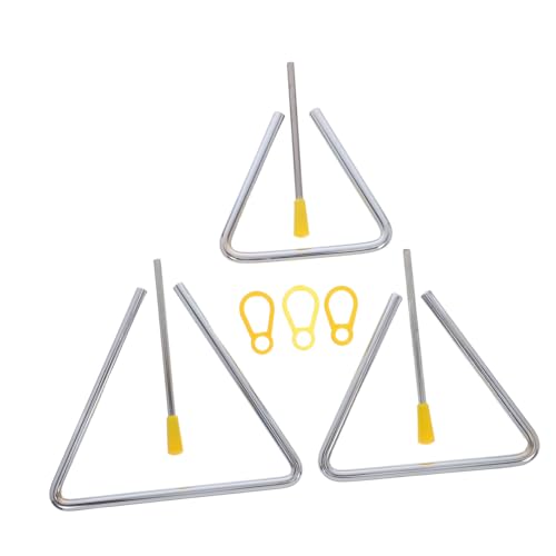 Beaupretty 3 Sätze Orff Schlaginstrument Set Stahl Triangel Musikinstrument mit Schlägeln Musikalisches Lernspielzeug für Kleinkinder Musikunterricht Rhythmustraining von Beaupretty