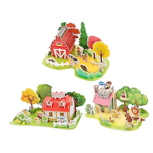 Beaupretty 3 Sätze Puzzle Teiliges Lernspielzeug für Kreative Köpfe Fördert Denkfähigkeiten und Kommunikation Sicher und Langlebig Leuchtende Farben und Abwechslungsreiche Designs von Beaupretty