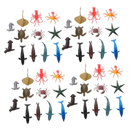 Beaupretty 3 Sätze Teiliges Tierfiguren aus Sicherem Realistische Mini Meerestiere Lernspielzeug für Kleinkinder Kreativität und Farberkennung von Beaupretty
