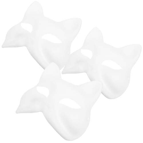 Beaupretty 3 Stück DIY Fuchsmaske Unbemalte Papiermaske für Kreative Gestaltung Leicht und Bequem für Maskeraden Halloween und Besondere Anlässe von Beaupretty