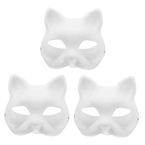 Beaupretty 3 Stück DIY Katzenmasken aus Umweltfreundlichem Papierpulp Leicht und Komfortabel Bemalbar für Halloween Cosplay Party und Kreative Kostümprojekte für Erwachsene Beaupretty 3 Stück DIY Katzenmasken aus Umweltfreundlichem Papierpulp Leicht und Komfortabel Bemalbar für Halloween Cosplay Party und Kreative Kostümprojekte für Erwachsene von Beaupretty