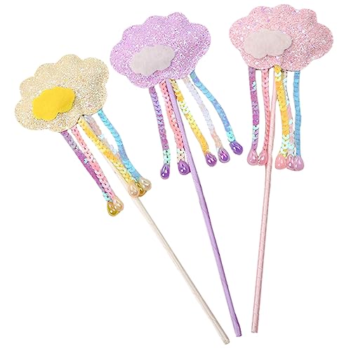 Beaupretty 3 Stück Feenstäbe für Mädchen Magische Zauberstäbe für Geburtstagsfeiern Weihnachten und Rollenspiele Gelb Rosa Hochwertige Kinderfreundliche Kostümaccessoires von Beaupretty