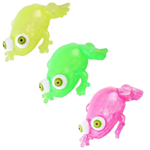 Beaupretty 3 Stück Frosch Form Stressabbau aus TPR Weiches Squeeze Toy für Partygeschenke Langlebig Wasserwaschbar Fördert Fingerbeweglichkeit und Entspannt Erwachsene Sowie von Beaupretty