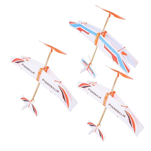 Beaupretty 3 Stück Gummibandflugzeuge Outdoor Flugzeugspielzeug für Verbessert Hand Auge Koordination und Kreativität Leicht und Tragbar für Mädchen und Jungen Zufällige Zufällige Farbe von Beaupretty