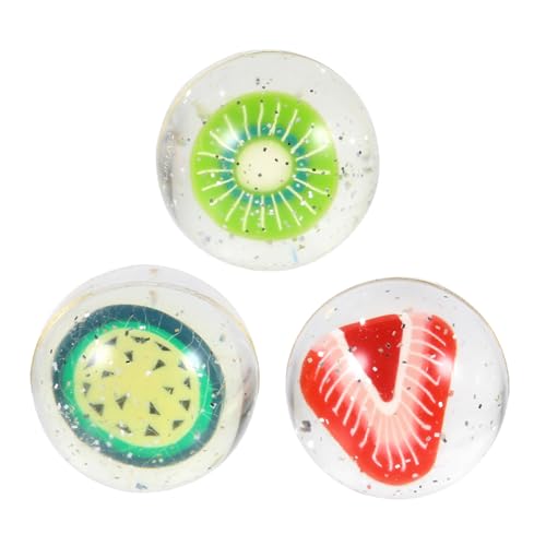 Beaupretty 3 Stück Hüpfbälle mit Fruchtigem Design Ungiftige Elastische Springbälle für Bunte Bouncing Balls für Geburtstag Weihnachten Freizeit und Spielspaß von Beaupretty