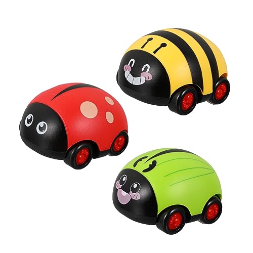Beaupretty 3 Stück Inertial Auto Käferform Sicher und Glatt Fördert Hand Auge Koordination und Kreatives Buntes Kinderfahrzeug für Jungen und Mädchen Draußen von Beaupretty
