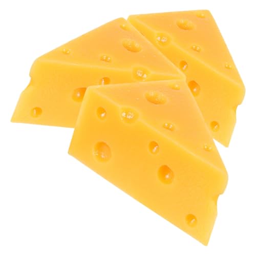 Beaupretty 3 Stück Künstlicher Käse Dreieck Modell Realistische Dessert Attrappe für Küche Bäckerei Fotografie Requisite Dekoration DIY Kreative Geschenkidee von Beaupretty