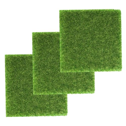 Beaupretty 3 Stück Kunstrasen DIY Bastelset Teilig Realistische Zuschneidbare Grasmatte für Sandtisch Modelllandschaft Künstlicher Rasen für Miniatur Dekoration und Landschaftsbau von Beaupretty