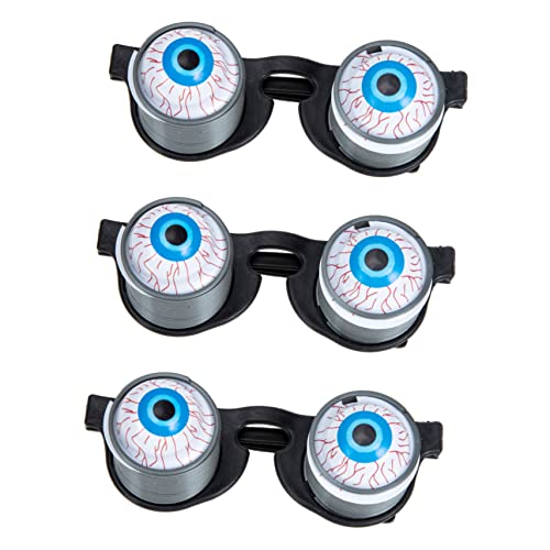 Beaupretty 3 Stück Lustige Bounce Augengläser für Halloween Party Cosplay Gruselige Brille mit Augen Design Bequem und Sicher für Erwachsene von Beaupretty