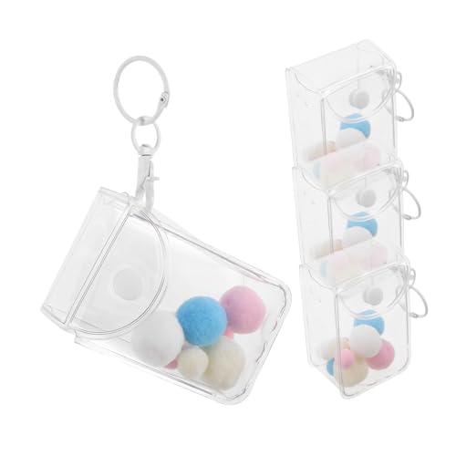 Beaupretty 3 Stück Mini PVC Tragetaschen Klarer Hängender Organizer für Puppen Sammelfiguren Transparentes Zubehör für Schlüsselanhänger und Aufbewahrung von Beaupretty